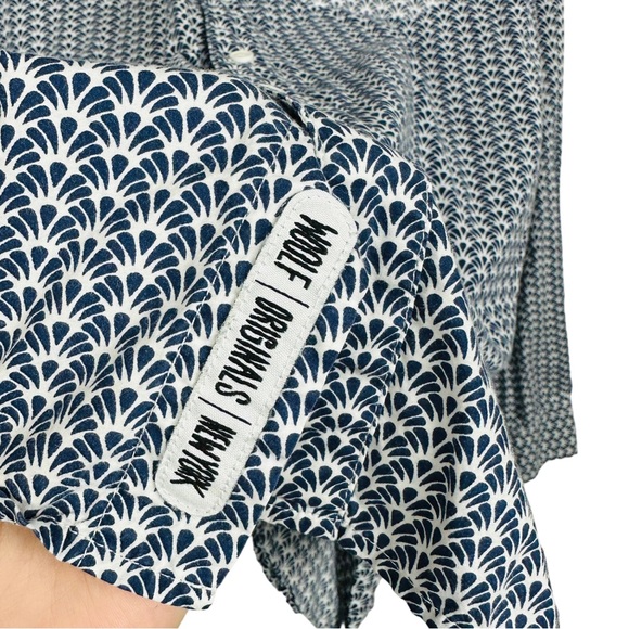 WON Woolf Original All Over Print Long Sleeve Button Up Geometric Pocket Shirt S - Picture 6 of 9